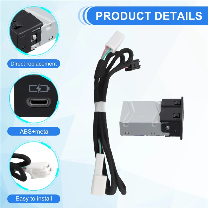 

Автомобильное зарядное устройство, разъем Dual USB PD Type C, розетка для зарядки, блок предохранителей, адаптер питания для Toyota Camry Highlander Corolla RAV4