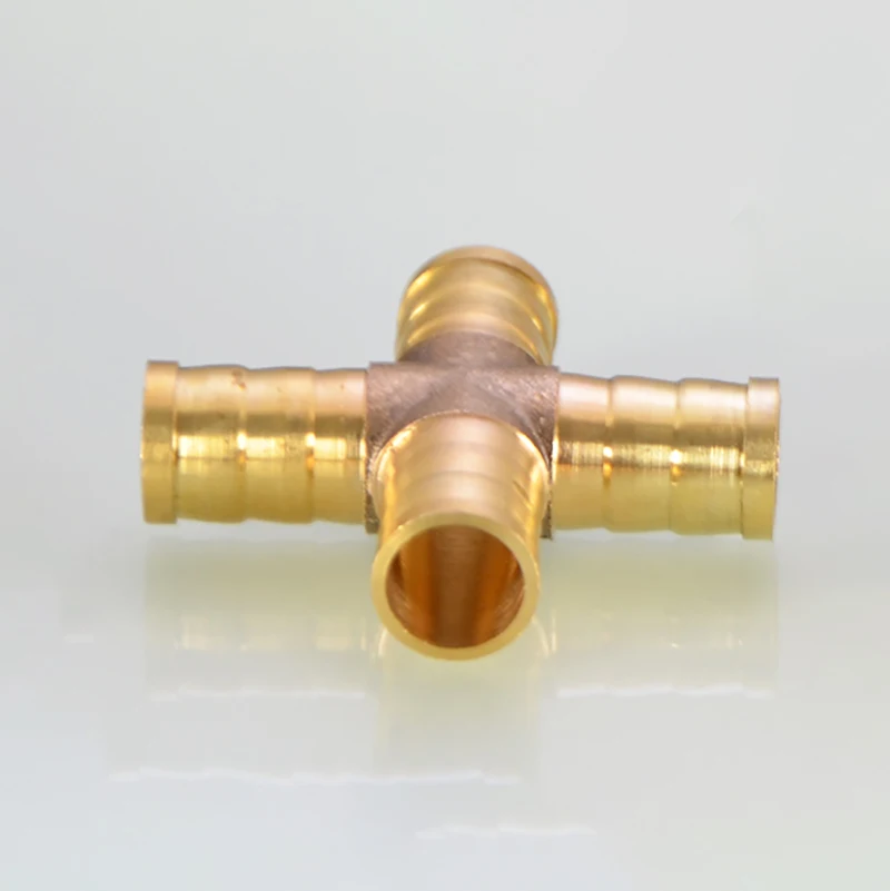 1-5Pcs 크로스 모양 피팅 커넥터 구리 파고다 공기 연료 물 튜브 황동 바브 파이프 피팅 조인트 커플러 어댑터 4-19mm