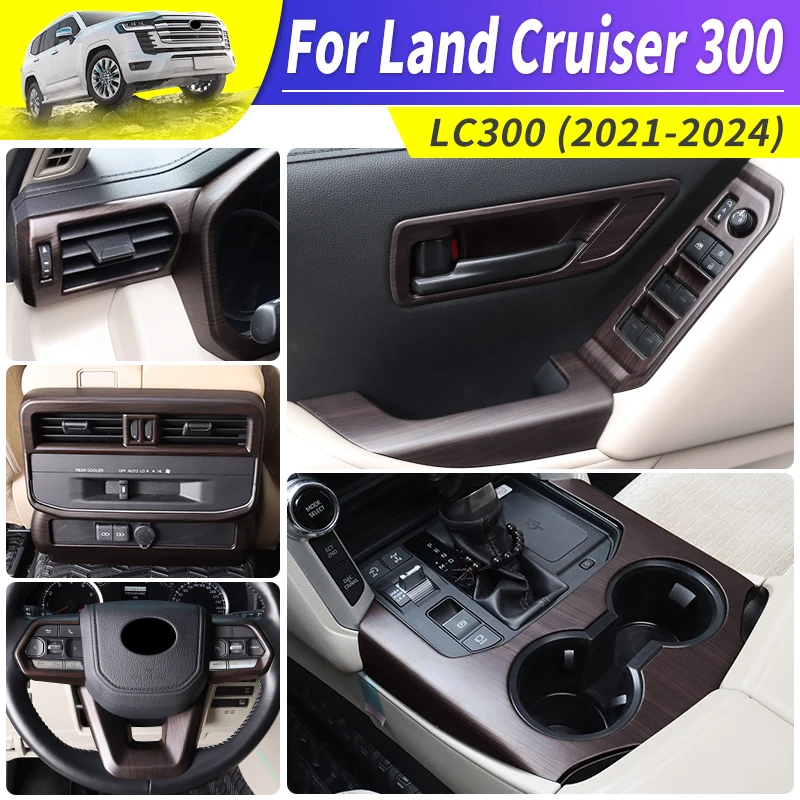 

Для 2021-2024 Toyota Land Cruiser 300, высокая конфигурация, персиковая текстура древесины, интерьерные аксессуары LC300, обновленная модификация