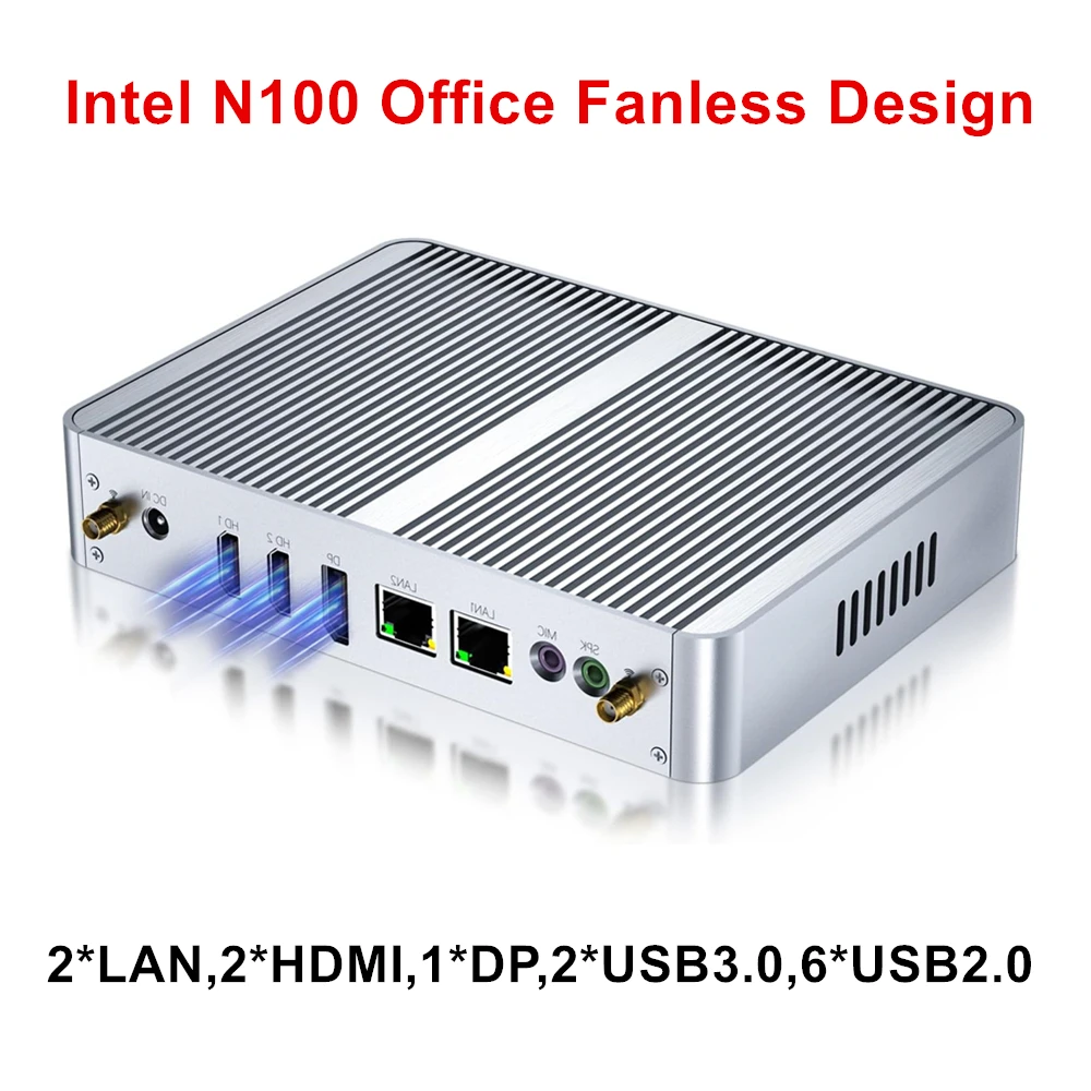 Topton M4 Fanless Silent Mini PC Intel N100 N95 Dual LAN 3x