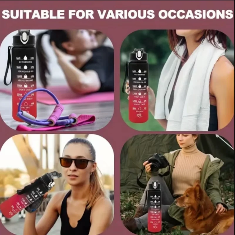 Sports Water Bottle with Time- - Outdoor Sports Adventure ulasan dan harga