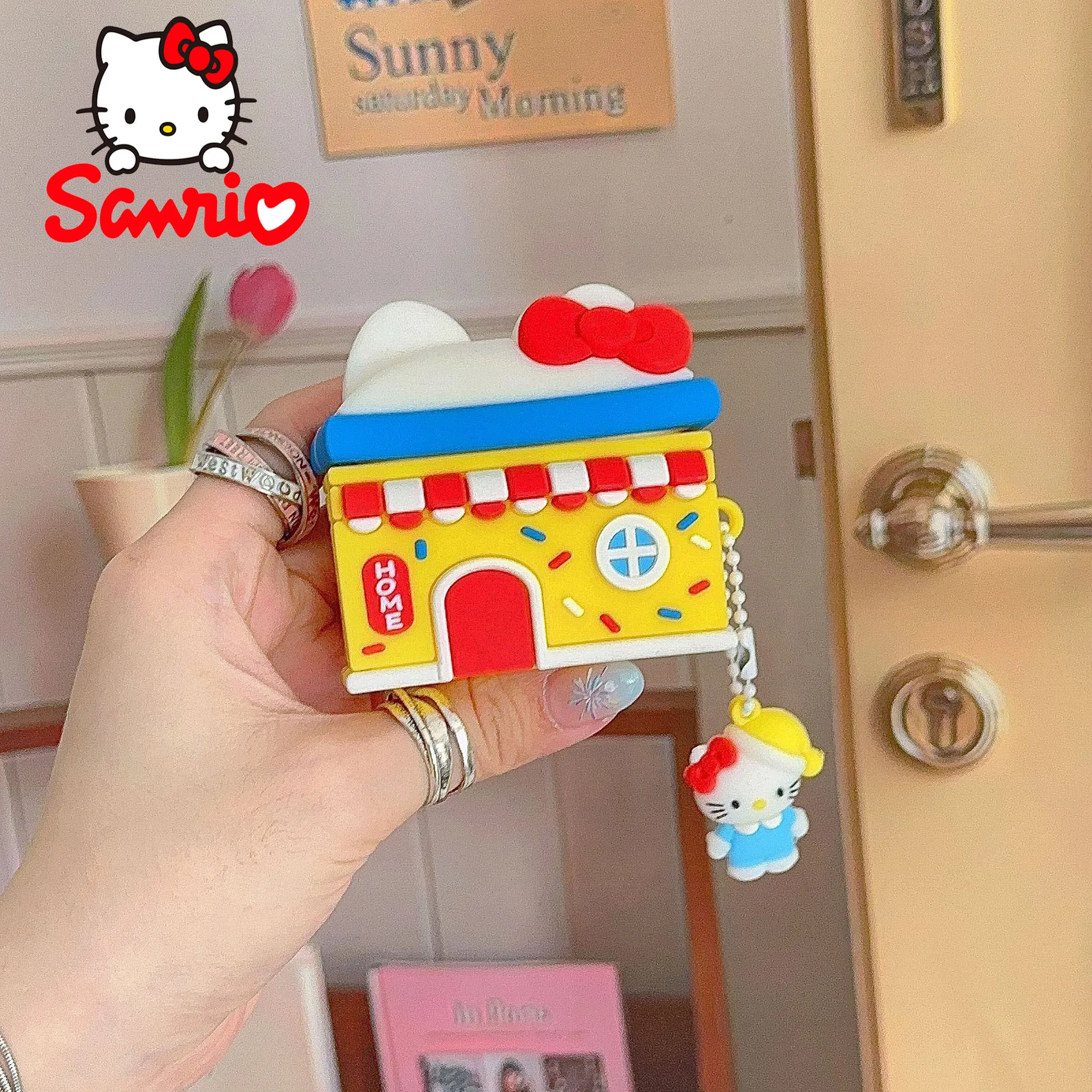 

Sanrio Hello Kitty Cat House Applies AirPods Pro Protective Case Cute 1/2 Generation Apple Bluetooth Headset Case AirPods3