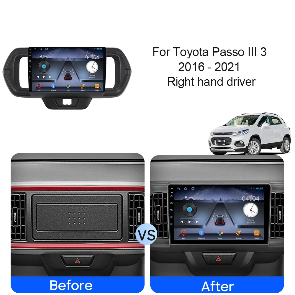 For Toyota Passo III 3 2016 - 2021 Right hand driver Car Radio Android 14 Multimedia Wireless Carplay 5G wifi BT GPS Navigation