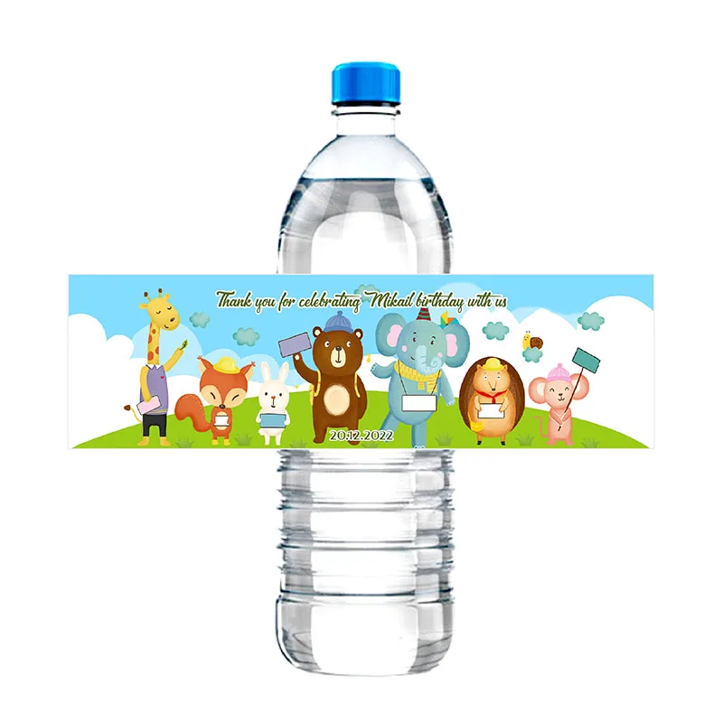 30 Pieces, Custom Personalized Floral Wedding Water Bottle Labels, Stickers, Birthday, Anniversary, Waterproof