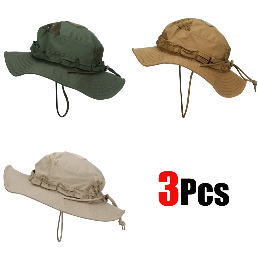1 Stück/3 Stück Camo Boonie Hut Sonnenschutz Atmungsaktiver Fischerhut Herren Outdoor Wandern Jagd Angeln Winddichter Fischerhut