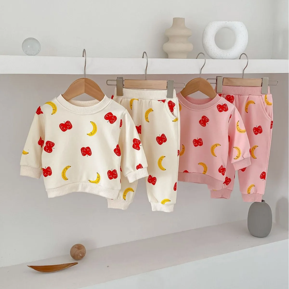 

2024 Spring New in Kids Baby Girls Cute Clothes Infant Casual Top Sweatshirt + Harem Pants Toddler Children Clothing Set 2pcs