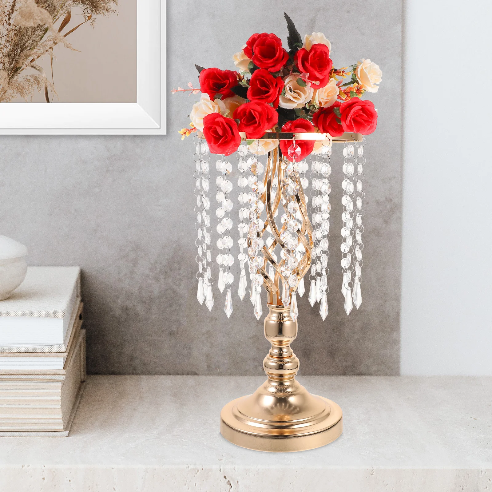 

Sturdy Iron Metal Vase Dried Flower Holder Wedding Table Centerpiece Home Office Decorative Vase Metal Flower Stand