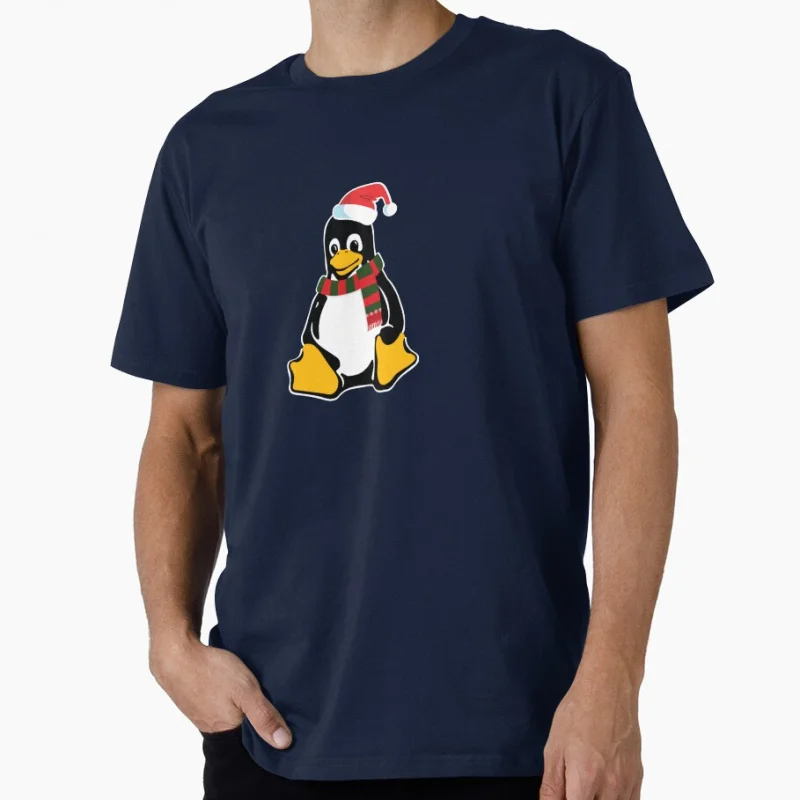 Christmas Tux Linux penguin funny Gift t shirt for Software Engineer Graphic clothes Developer Large size Tops 100% cotton Tee