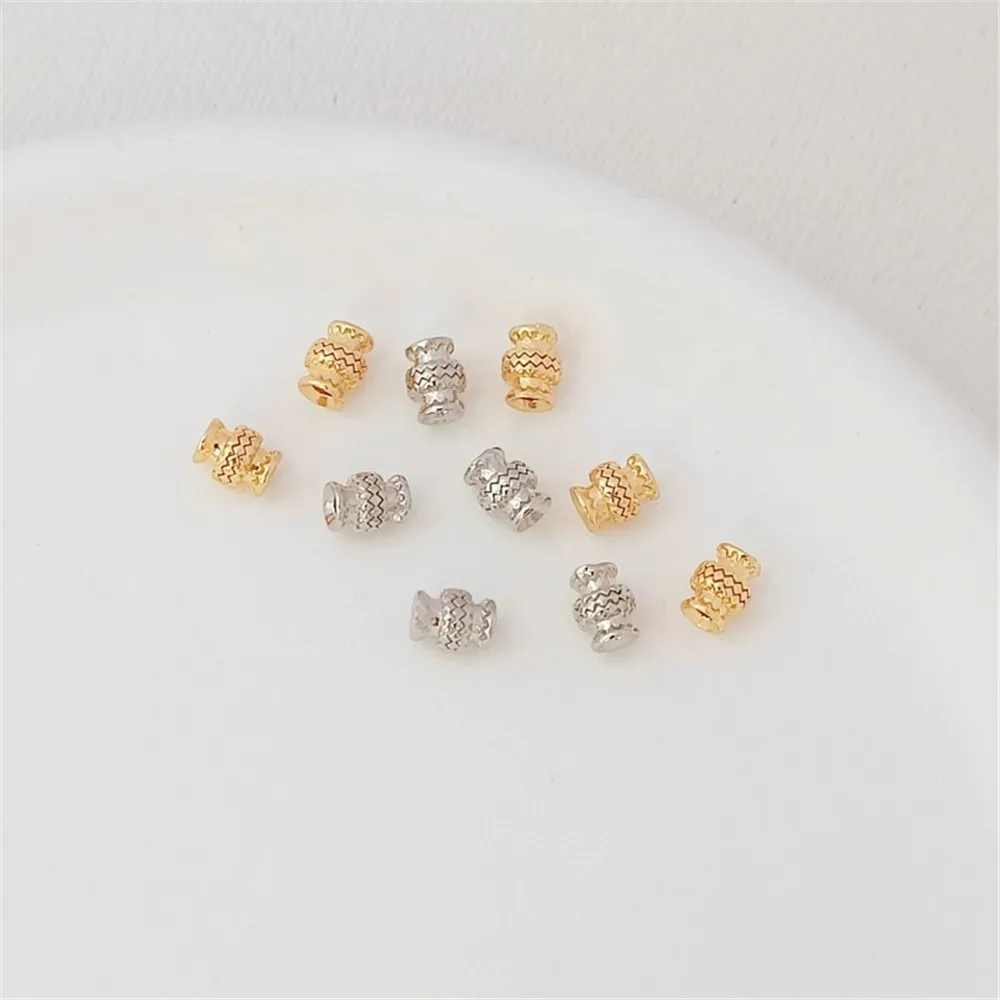 14K Gold-plated Faceted Gourd-shaped Beads and Loose Beads Handmade DIY Bracelet, Vase, Bucket Bead Bracelet with Beads