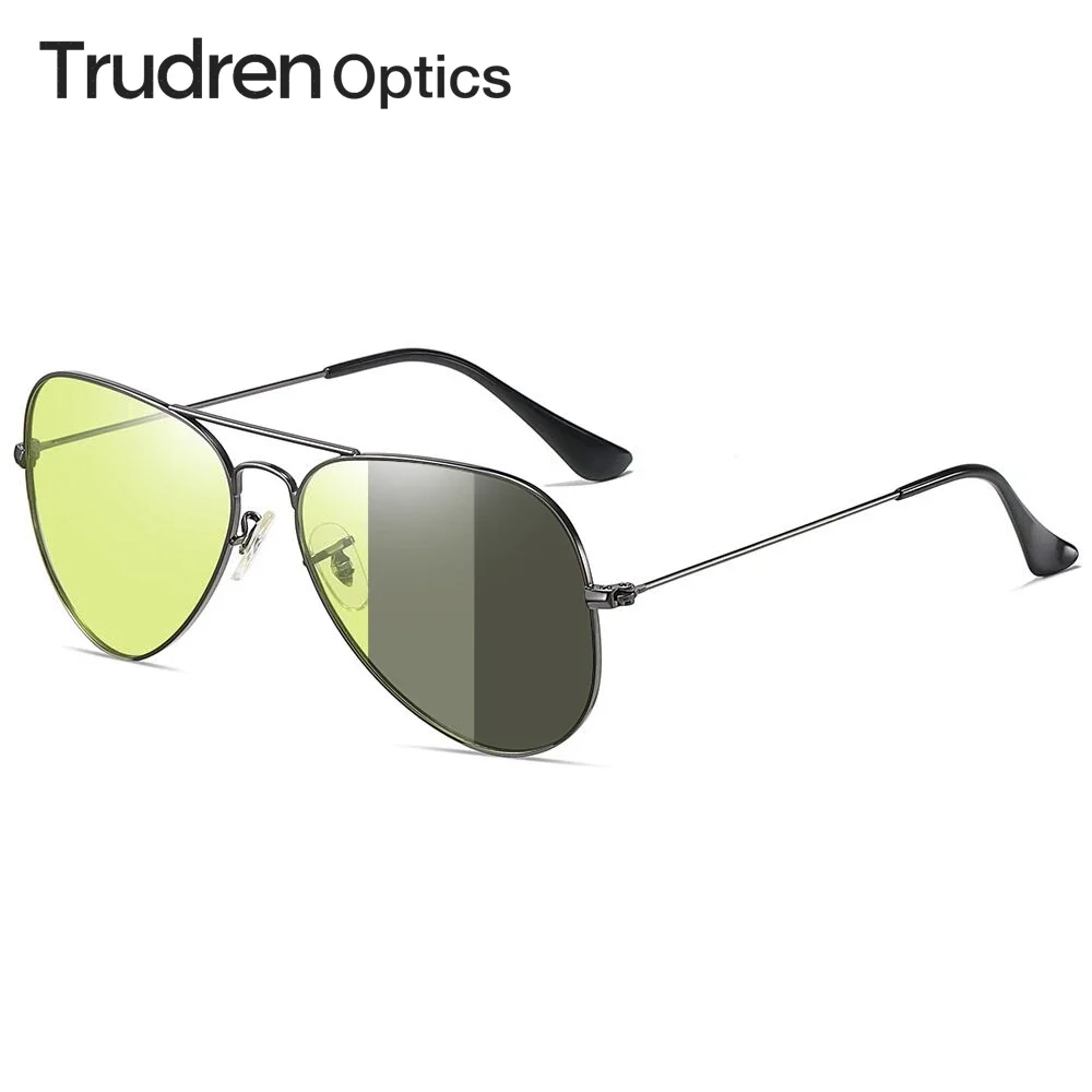 

Trudren Unisex Aviation Photochromic Polarized Sunglasse for Drivers Day Night Vision Anti-glare Adaptive Light Glasses RB3025