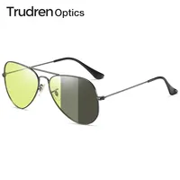 Trudren Unisex Aviation Photochromic Polarized Sunglasse for Drivers Day Night Vision Anti-glare Adaptive Light Glasses RB3025