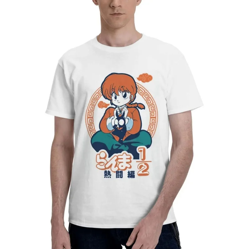 

Manga Ranma ½ shirt cotton short sleeve fashion T-shirt for man White