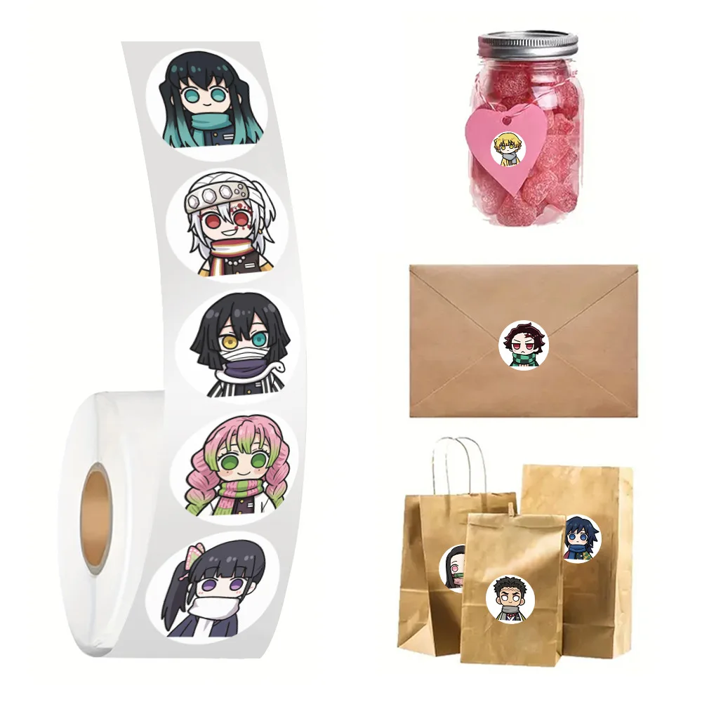 500 Demon Slayer Stickers (14 Repeating Designs) - Kawaii Anime Stickers for Kids, Party Favors & Small Business - view 5