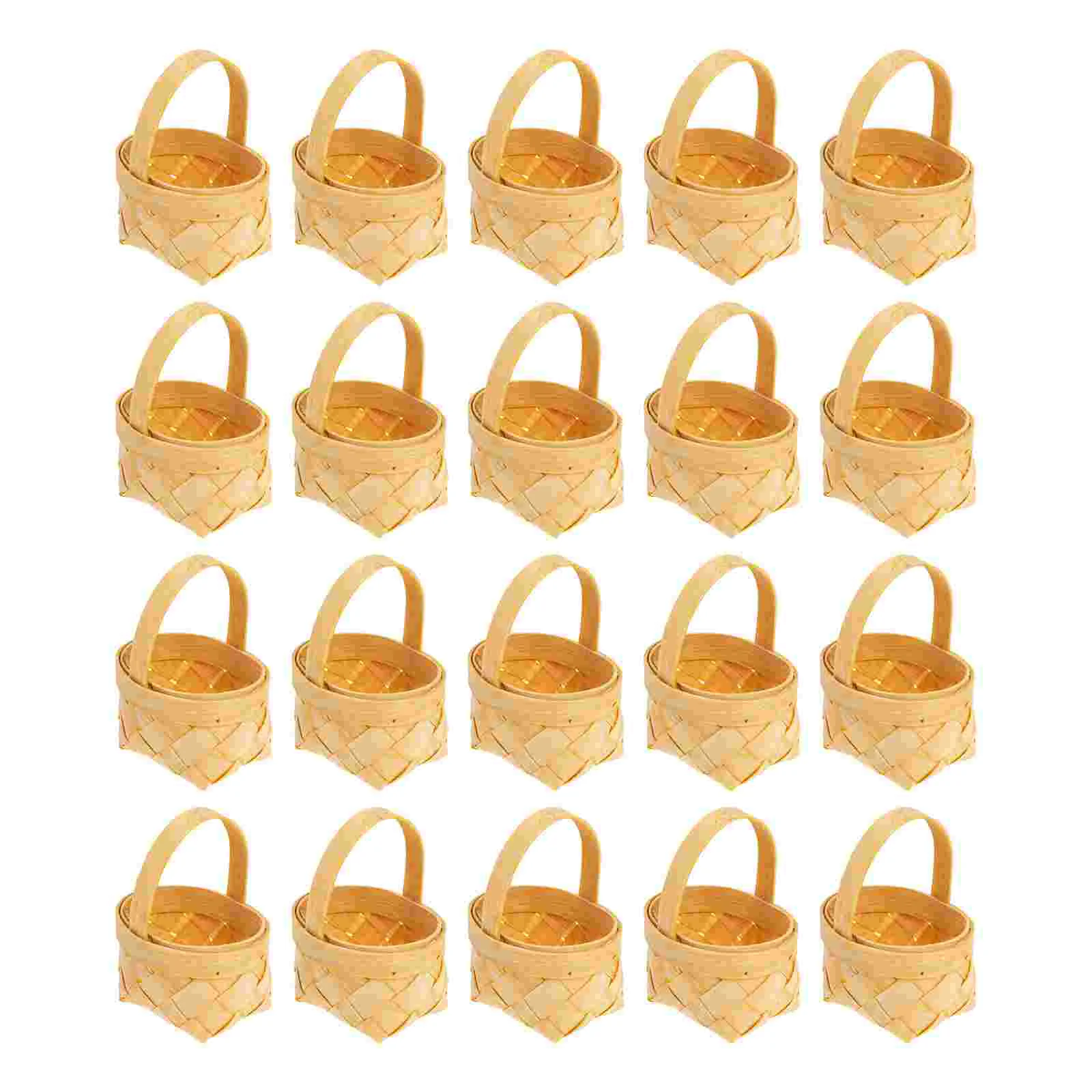 

20 Pcs Wood Chip Candy Hamper Baskets for Gifts Toys Miniature Small Packaging Wooden Chocolate Woven Wicker