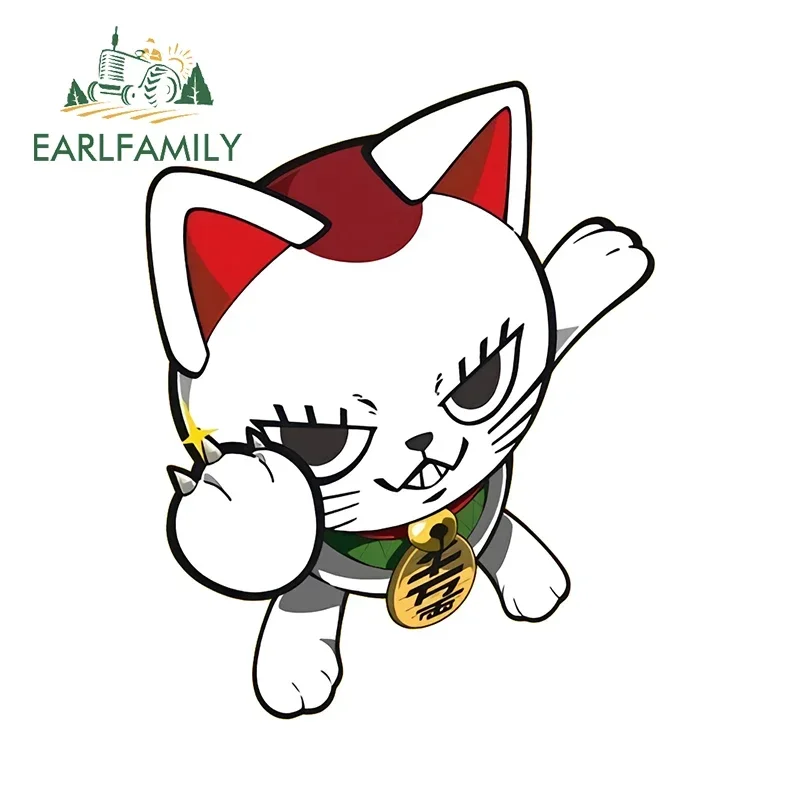 EARLFAMILY for Anime Turbo Granny Car Stickers Amusing Cartoon Cat Surfboard Decals Nice Waterproof Vinyl Car Door Protector