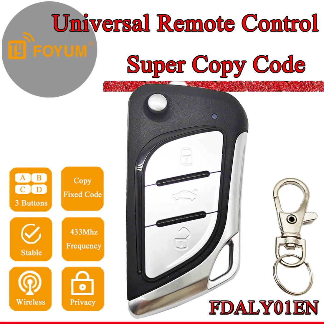 RF Universal Remote Control For Learning Fixed Code Car Key  Face to Face Wireless Remote  Control Transmitter Duplicator