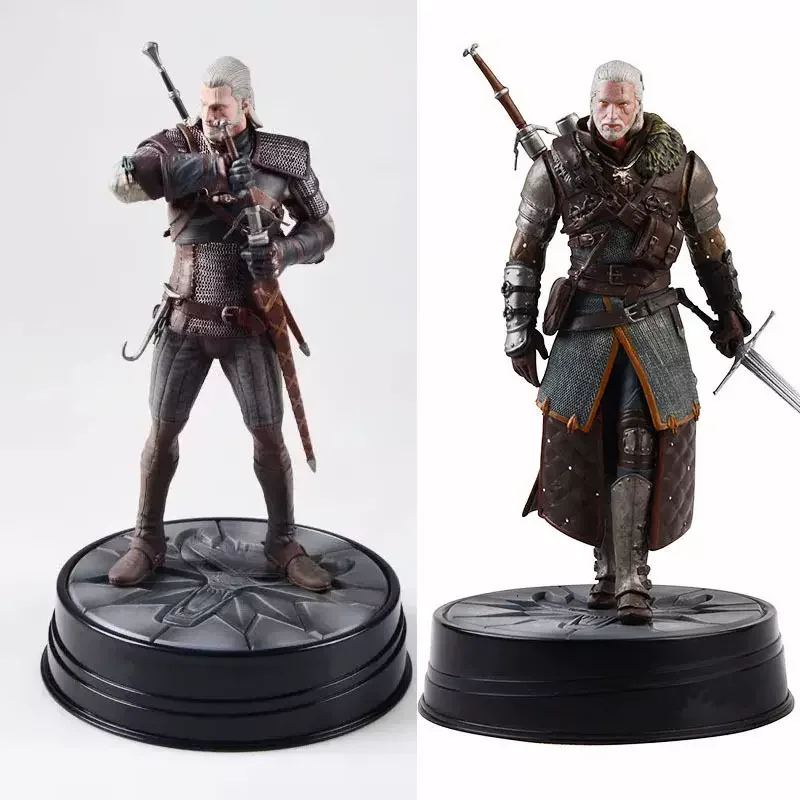 Witcher-ed 3 Wolf Wild Hunt Geralt Action Figure PVC Model Toys Gift 2 Types Doll 24CM