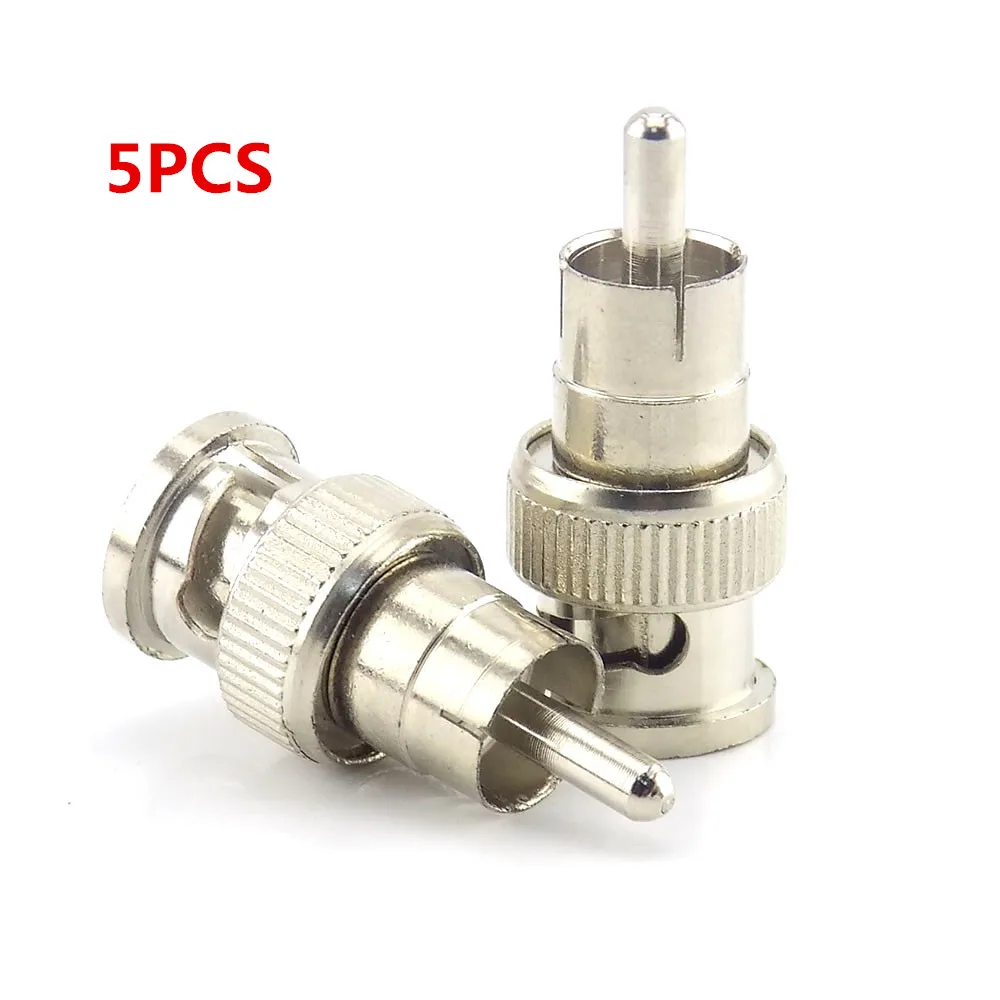 

5pcs RCA Male to BNC Connector Male Adapter for CCTV Surveillance ip Camera video balun poe splitter Security System D4