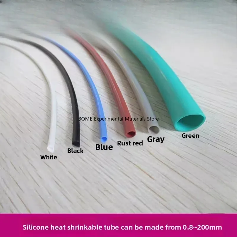 Silicone Heat Shrink Tube Super Soft Insulated High Temp Corrosion Resistant Colorful Elastic Thickened