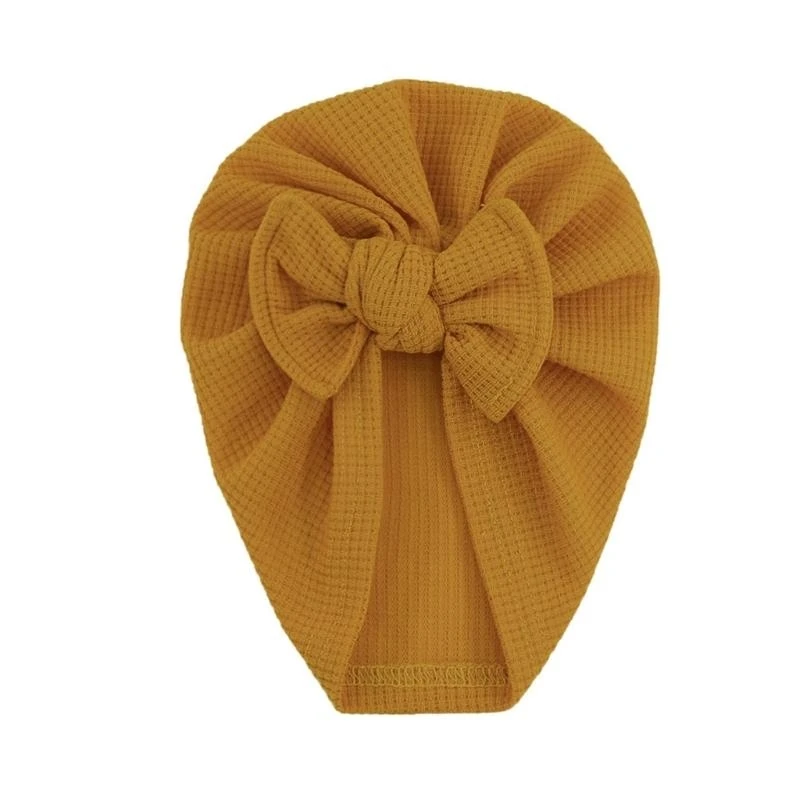 090B Bow Knot Baby Beanie Hat Infant Girl Turban Caps Universal Size for Head Accesso