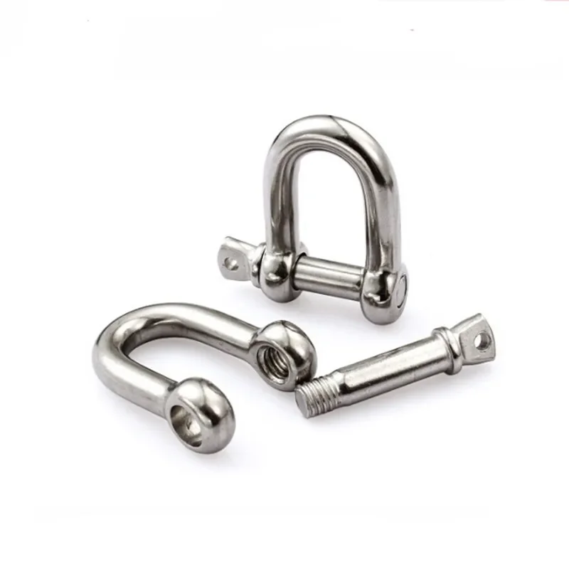 D Type Shackle Stainless Steel Lifting Towing Bow Dee D Link Rigging Shackles Marine Hooks Rigging 5mm - 10mm Hardware