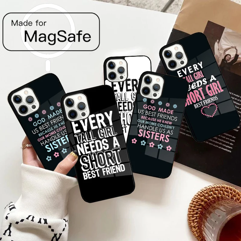 كل فتاة طويلة تحتاج إلى حافظة هاتف مغناطيسية قصيرة أفضل صديق لهاتف آيفون 17 Air 16e 12 13 14 15 Pro Max Magsafe غطاء لاسلكي