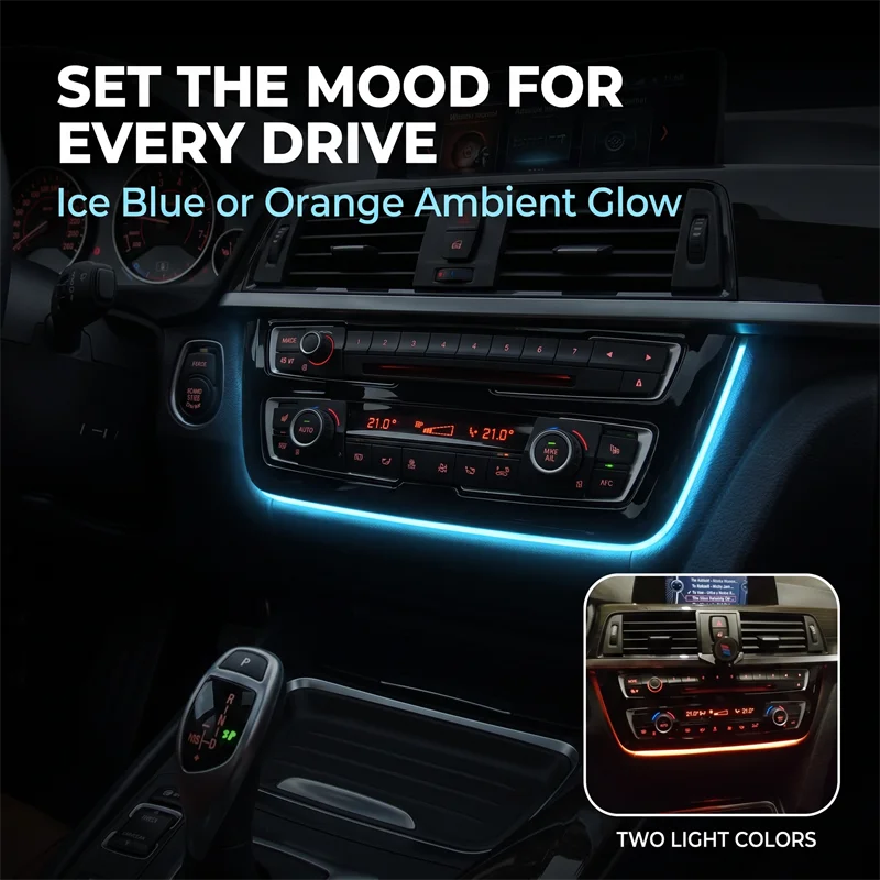 Car Player Trim Panel For BMW Serie 3 4 F30 F31 F32 F33 F35 F36 Center Console LED Decorative Light Instrument Cluster Cover