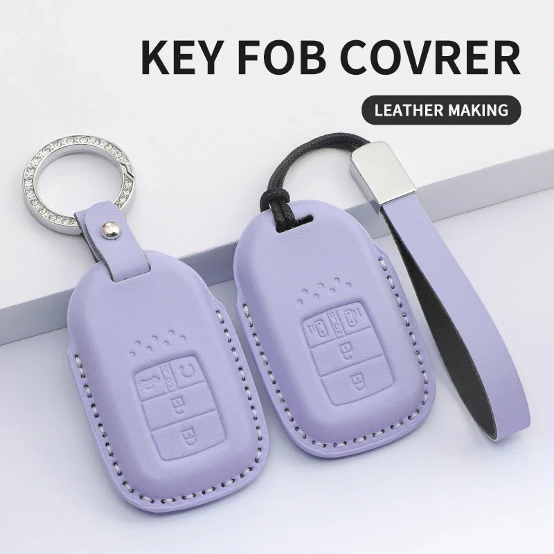 

For Car Remote Key Honda Civic City Accord CRV CR-V XR-V Odyssey Vezel Jade Crider Fit Accessories PU Leather Cover Case Shell