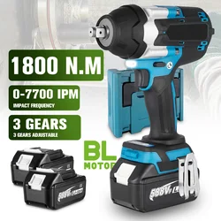 1500W 1800N.M Torque Brushless Electric Impact Wrench 1/2inch Cordless Impact Wrench Screwdriver Tool For Makita 18V Battery Pin