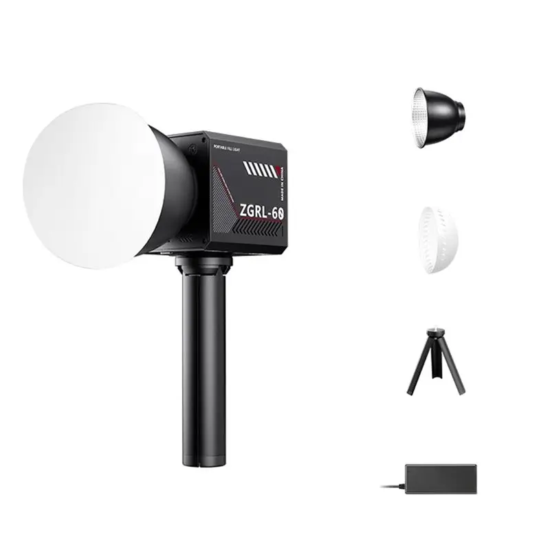 60W Pro Portable LED Video Light Three-Color Photographic Studio Light 2800K-6500K 8000Mah For Video Livestreaming US Plug