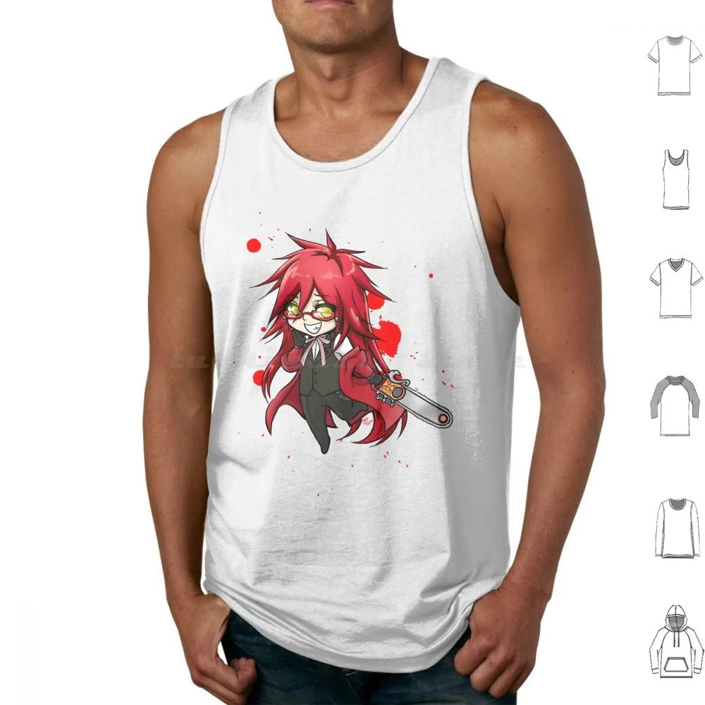 Kuroshitsuji-Grell Tank Tops Vest Sleeveless Kuroshitsuji Grell Black Butler Ciel