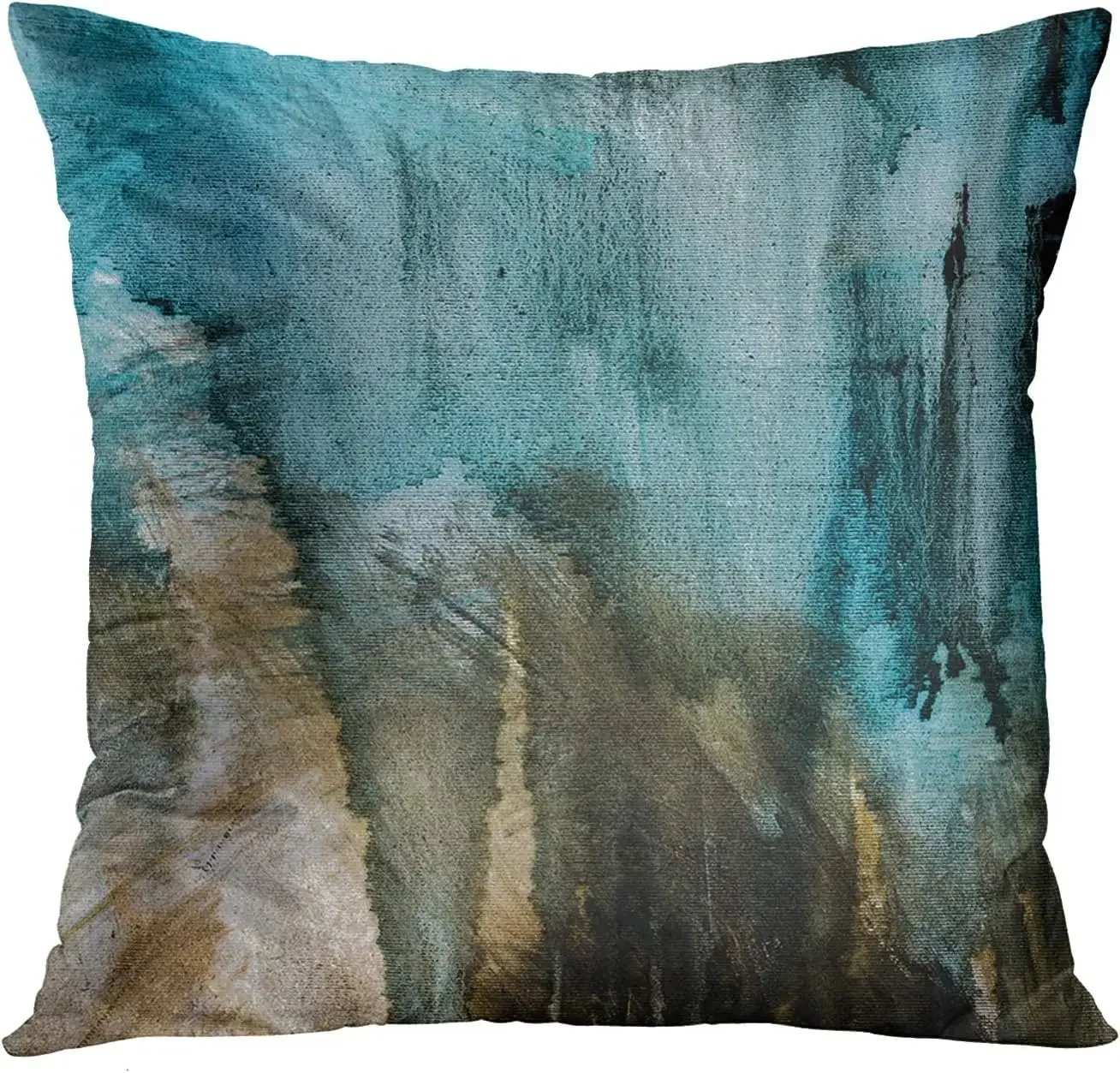 Throw Pillowcase Modern Abstract Blue Green Brown Vintage Ornament Throw Pillowcase Home Decoration Square Pillow Cover