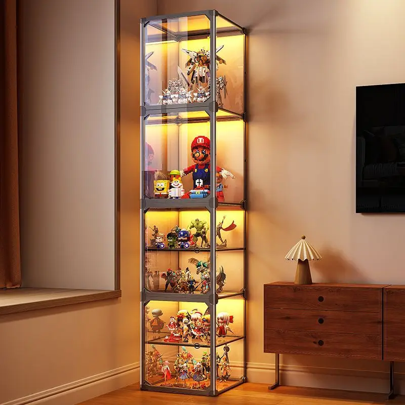 Figure display cabinet Home model building block display cabinet Lego toy transparent storage box Doll storage shelf