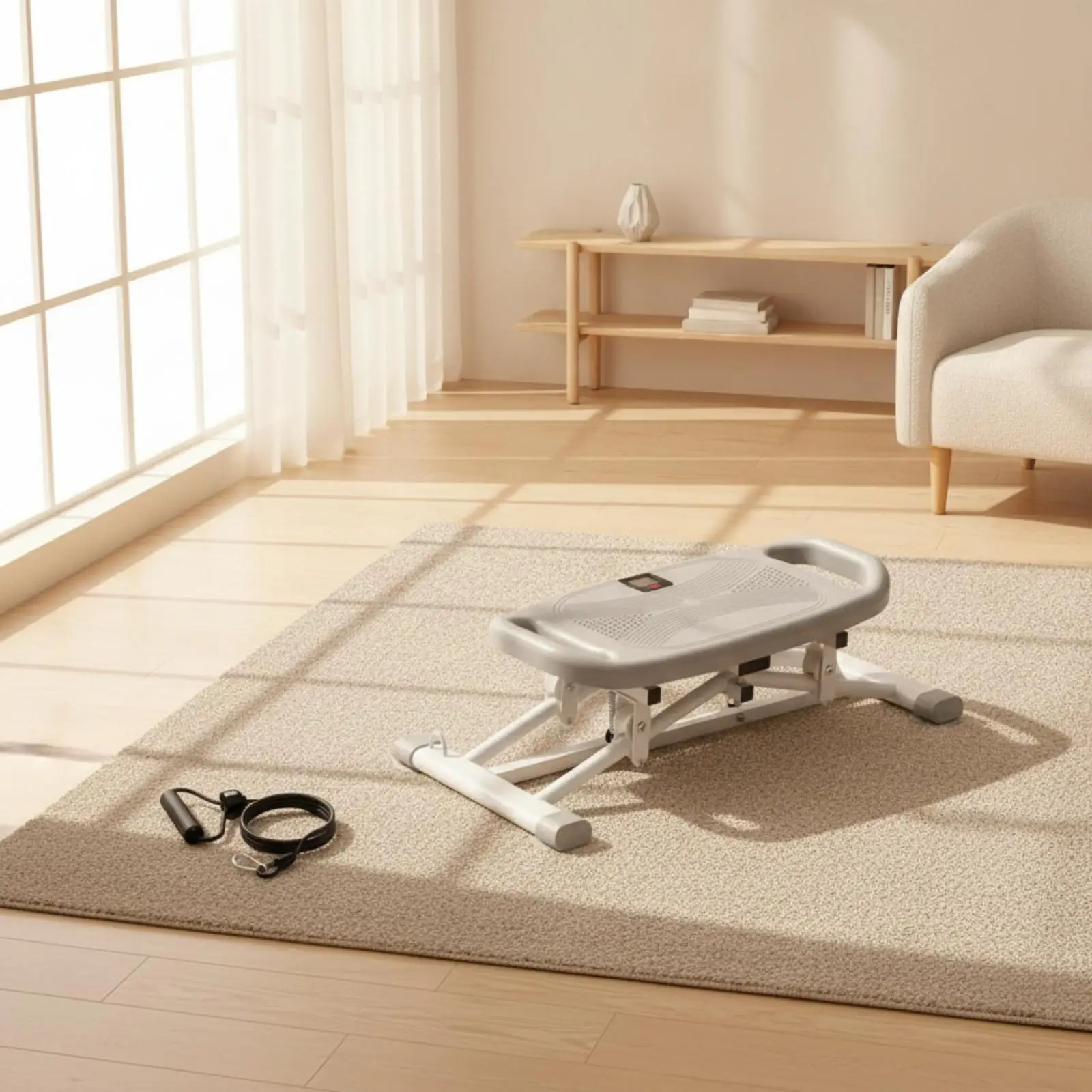 脚トレーニングマシン-ホームステッパー-フィットネス-カサスキ-スライドトレーナー-レジスタンスバンド付き-全身トレーニング用