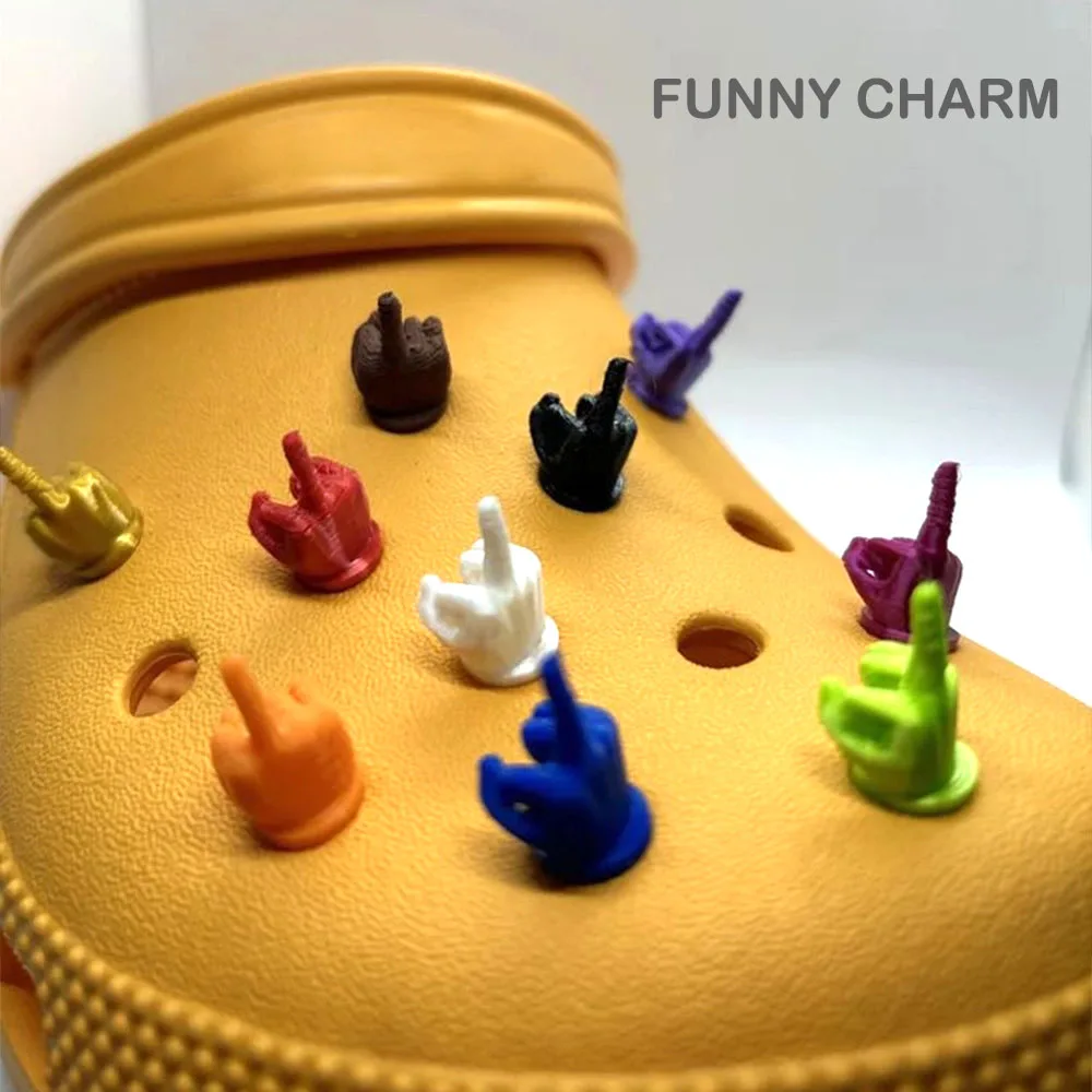 

10 шт., 2025 г., очаровательная домашняя обувь с забавными отверстиями, аксессуар для среднего пальца, креативные летние тапочки с 3D принтом, аксессуары