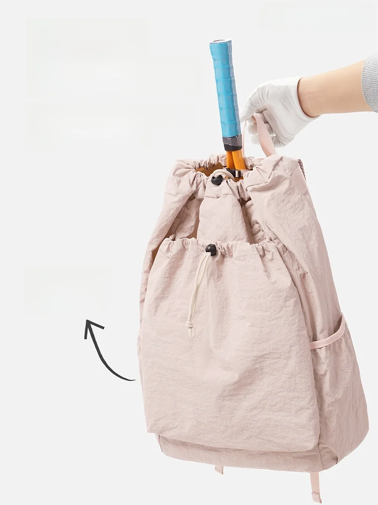 女性用軽量アウトドアバドミントンラケットバックパックポータブルテニスラケットバッグユニセックストレーニングショルダーバッグ