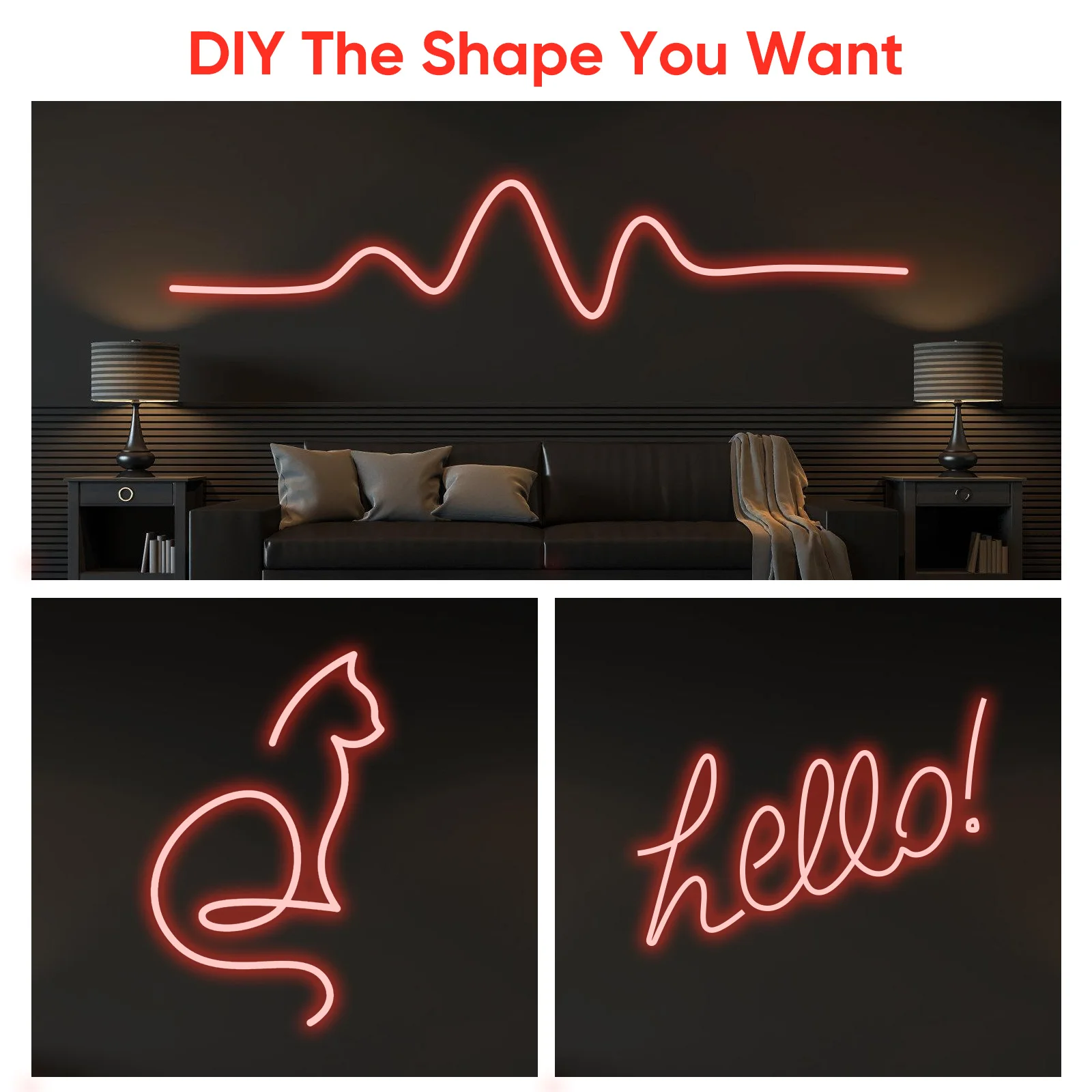 

5 Meters Red Led Light Strip Flexible Bright Lighting For Bedroom Bar Party Outdoor Solar Powered Led Strip Lights