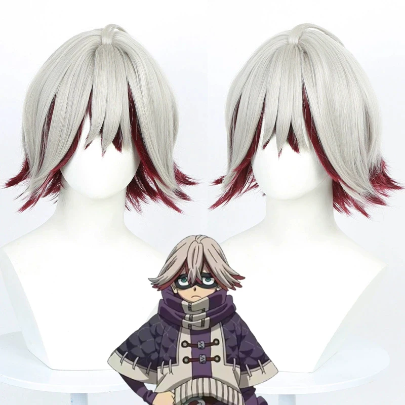 

Аниме-парик Gachiakuta Fu Orostor для косплея, мужской и женский, серебристо-красный, короткий, термостойкий, синтетический, полный парик, реквизит для Хэллоуина