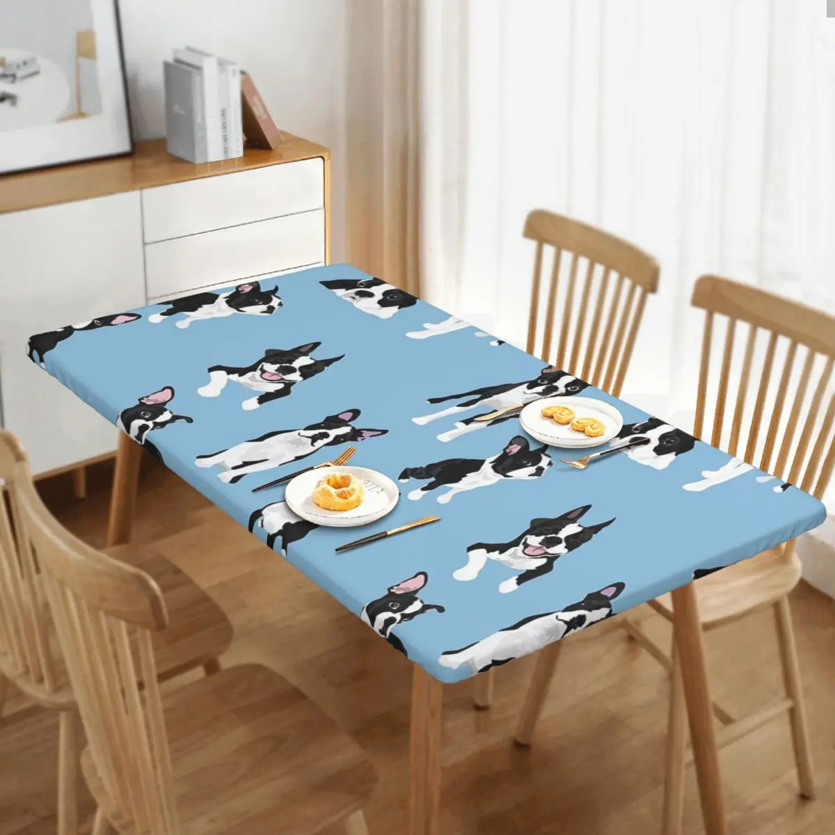 Boston Terrier Cute Dog Custom Rectangular Tablecloth Oilproof Table Cover for Festival Party Decorations Table Cloth