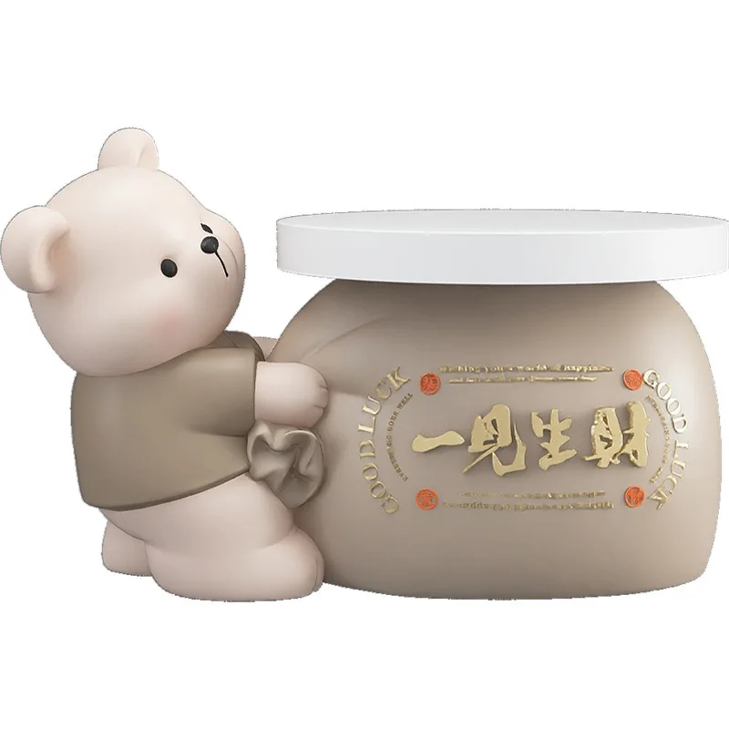 

Cartoon bear large floor ornaments, home accessories, living room coffee table, tray next to the sofa, storage