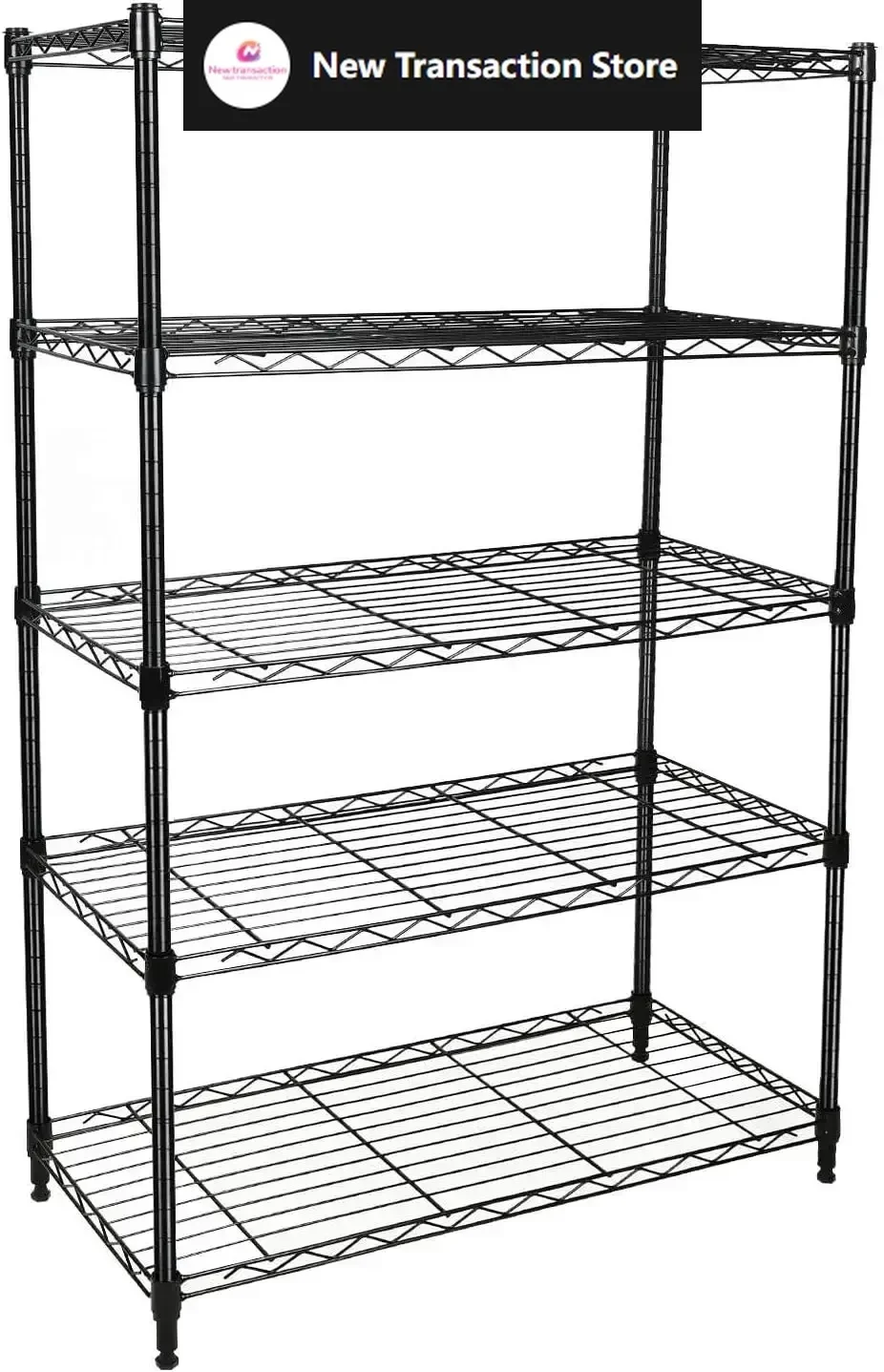 

Heavy Duty 5-Shelf Shelving Unit 1250Lb Capacity, 29.92" D x 13.98" W x 62.99" H, 5 Tier, Black