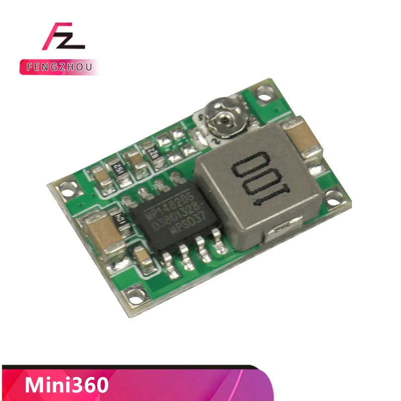 Mini360 RC Airplane Module Mini 360 DC Buck Converter 2A Step Down Module 4.75V-23V to 1V-17V 17x11x3.8mm New LM2596