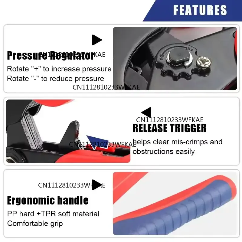 Ferrule Crimping Tool,Wire Ferrule Crimper Plier,Crimpers (HSC8 16-6A) for Wire Ferrules Connectors