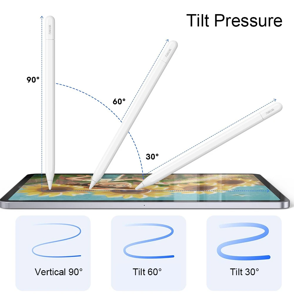 Wiwu palm abweisung stift für ipad air 5 4 magnetische kabellose ladung für ipad pro 12,9 11 mini 6 neigung empfindlicher berührungs stift