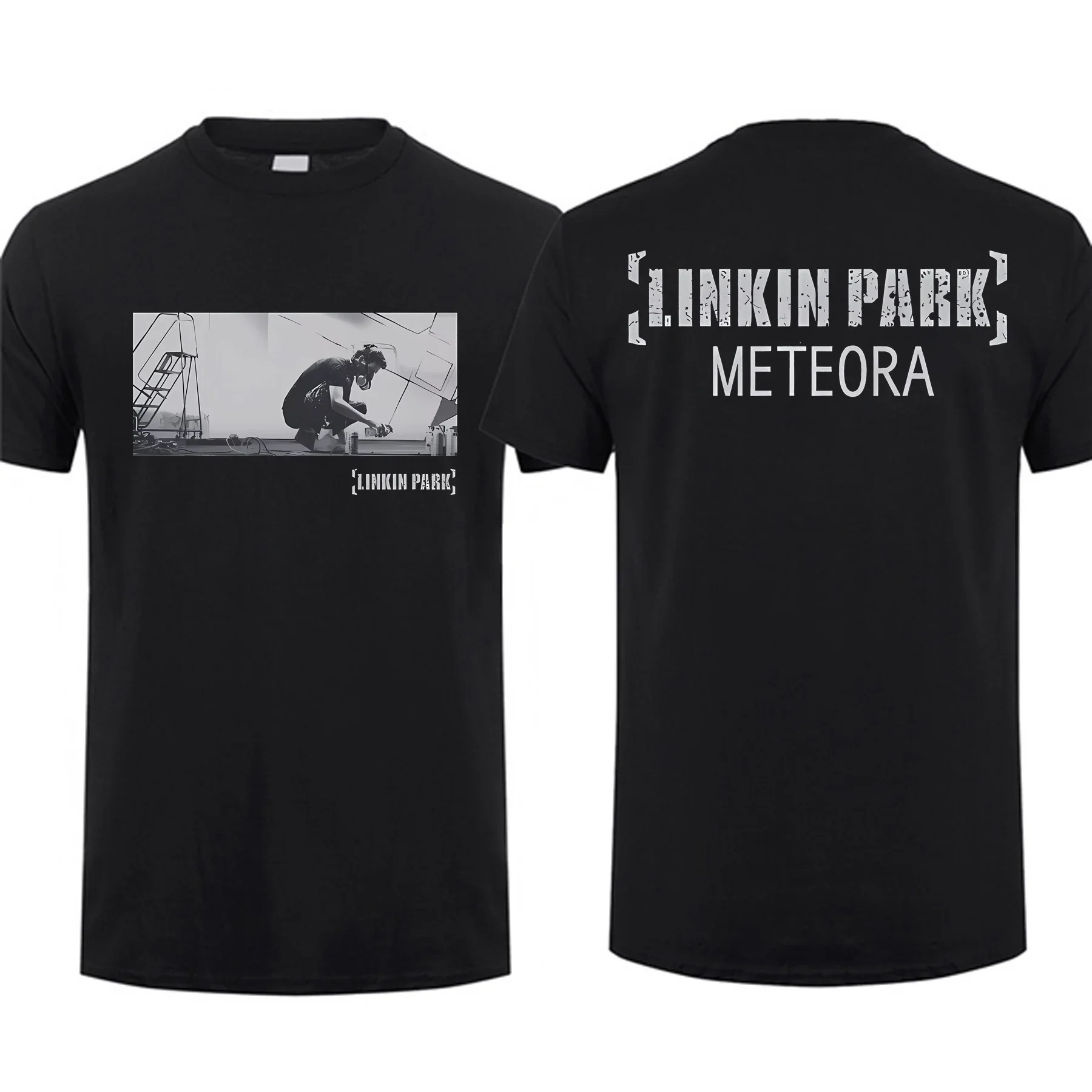 2023 Fashion Tees Men Linkin Meteora Park T Shirt Double-sided Casual Oversized T-shirt Graphic Youth Cloth Streetwear S-3XL