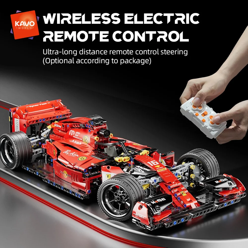 

KAVOWORLD 1:10 High Speed RC Race Cars Building Sets Remote Control Formula Racing Car Cool Collectible Model Car Kits STEM Toys