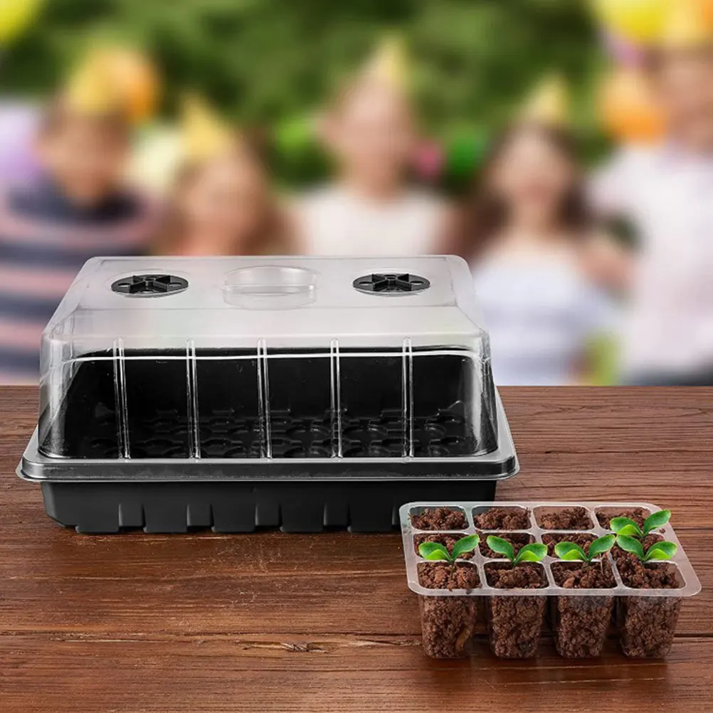 

Plant Germination Box Durable PP Material 24 Hole Design Smooth Surface High Budding Rate Cover Included Wheat Grass Radish
