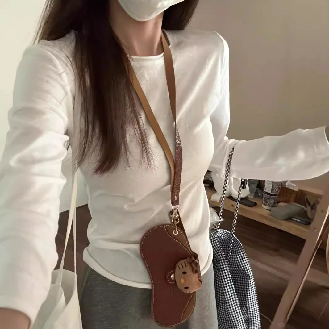 

Футболки с длинными рукавами, женские облегающие хлопковые повседневные футболки Harajuku Y2K, кружевные рюши, весенняя стильная удобная одежда, милая одежда