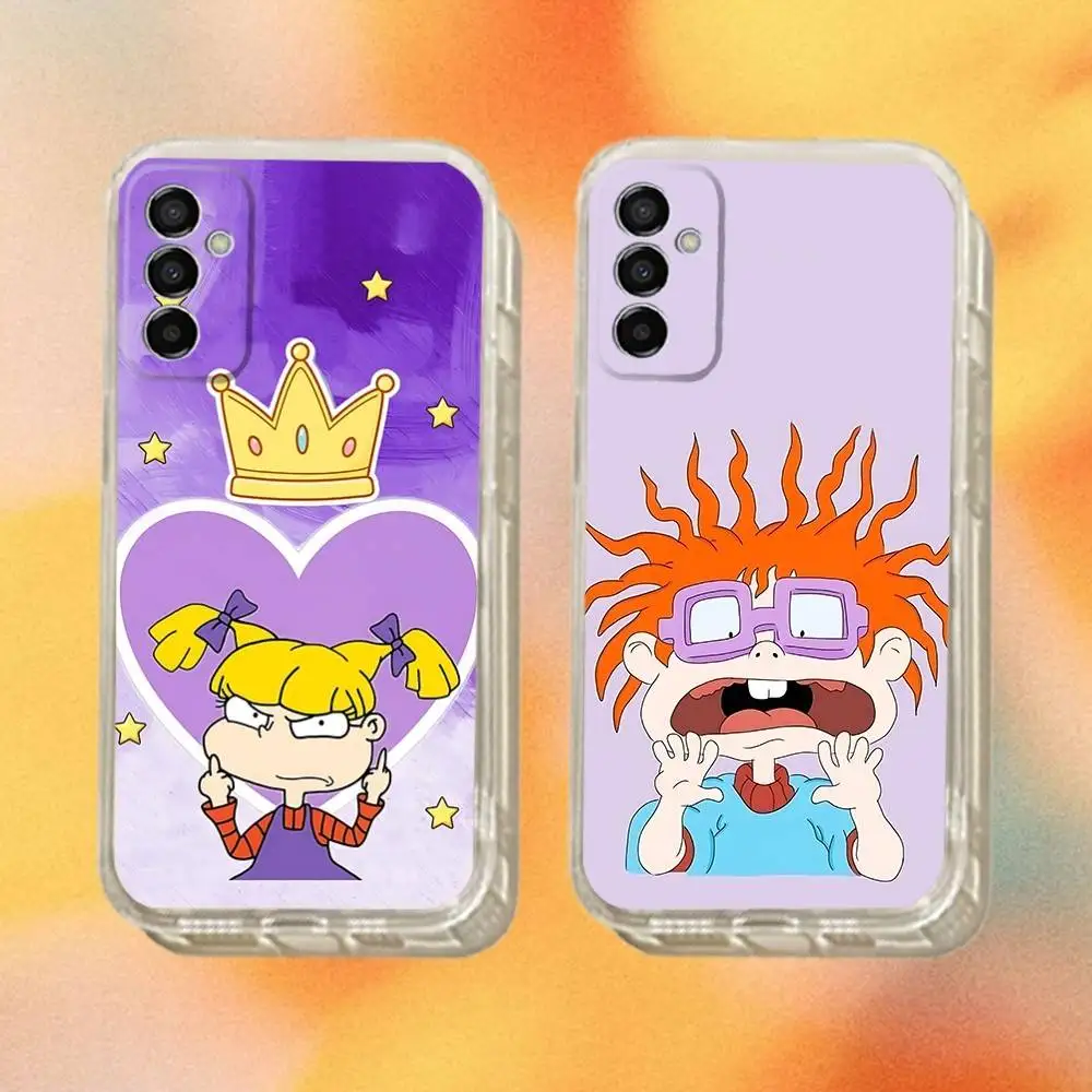 

R-Rugrat C-Chuckie Angelica Phone Case For Samsung S24,30,21,22,23,20 FE,lite,PIus,Ultra,5G,Note,9,10 Transparent Cover