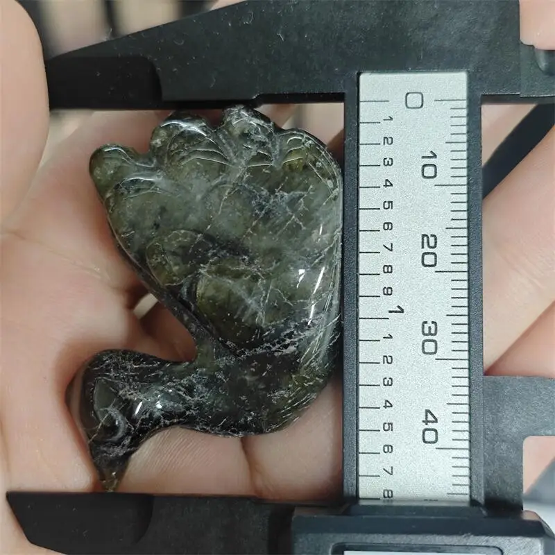 Natural Labradorite Swan Carving Reiki Healing Fengshui Stone Crafts Home Decoration Holiday Gifts 1PCS